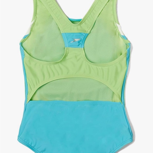 Speedo Blue and Green One Piece Racerback Swimsuit - Picture 2 of 2
